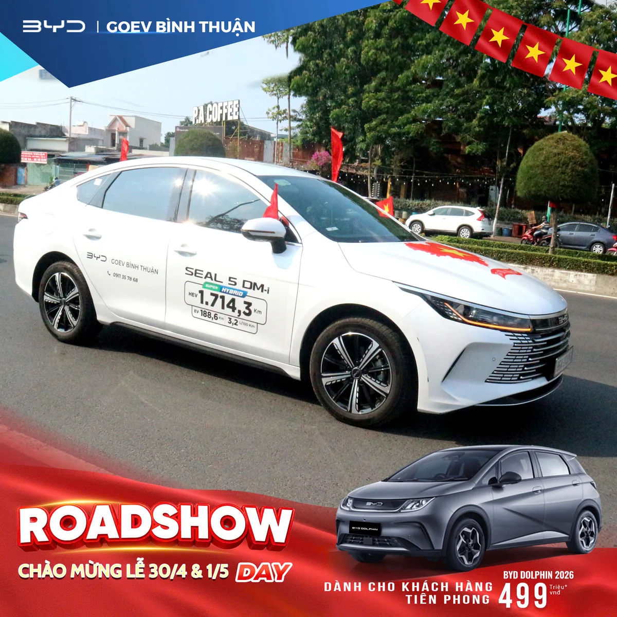 Đoàn xe BYD bắt đầu hành trình Roadshow tại Phan Thiết